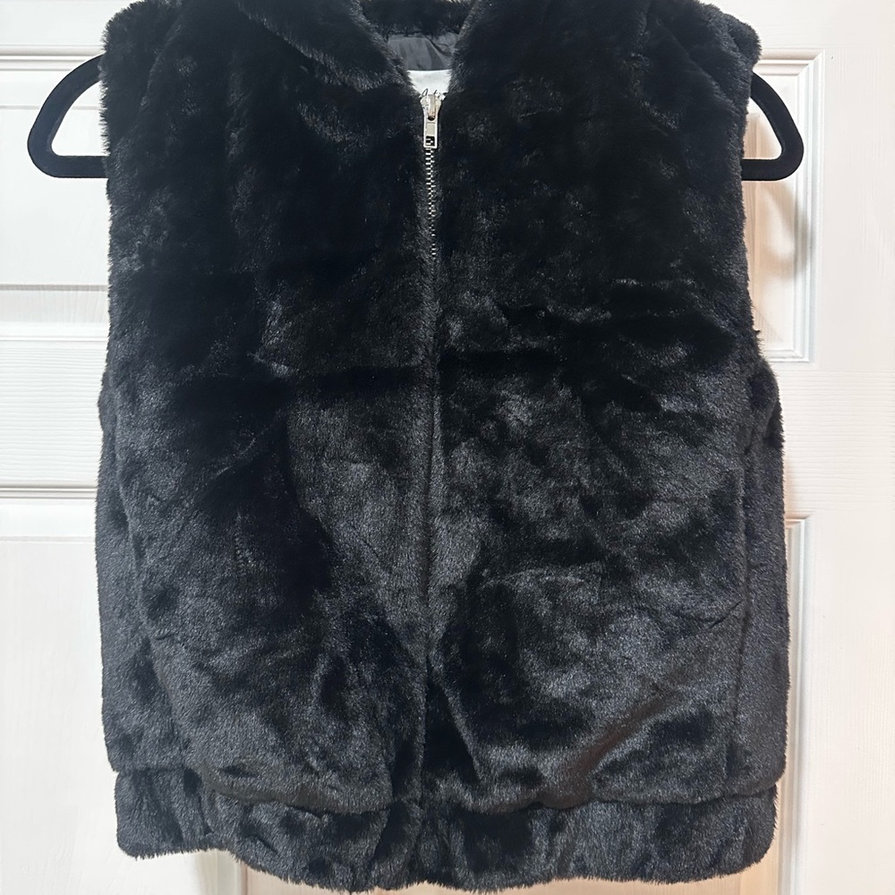 Black Faux Fur Vest